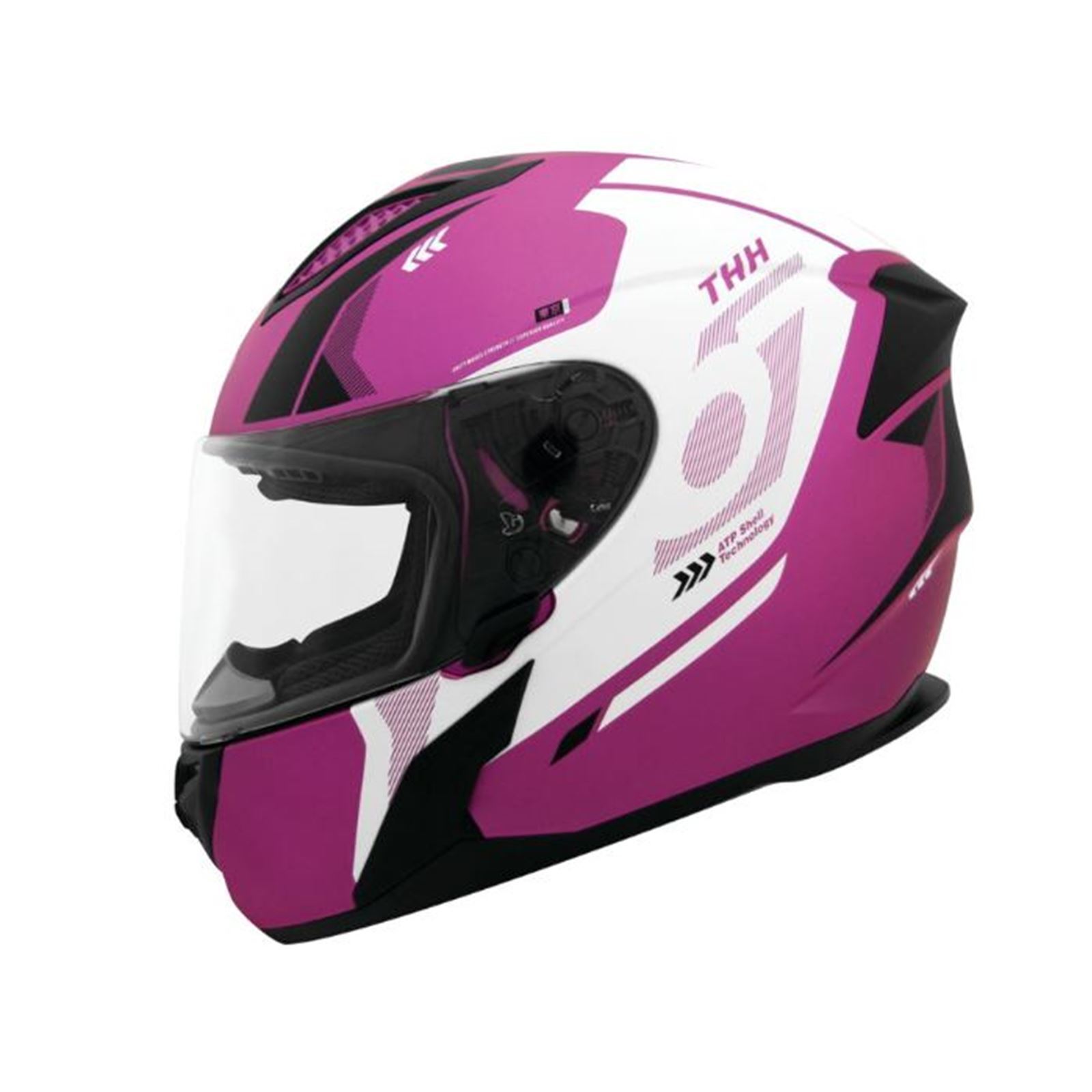 THH T810S Hayate Helmet Metallic Pink/White 2XL - Click Image to Close