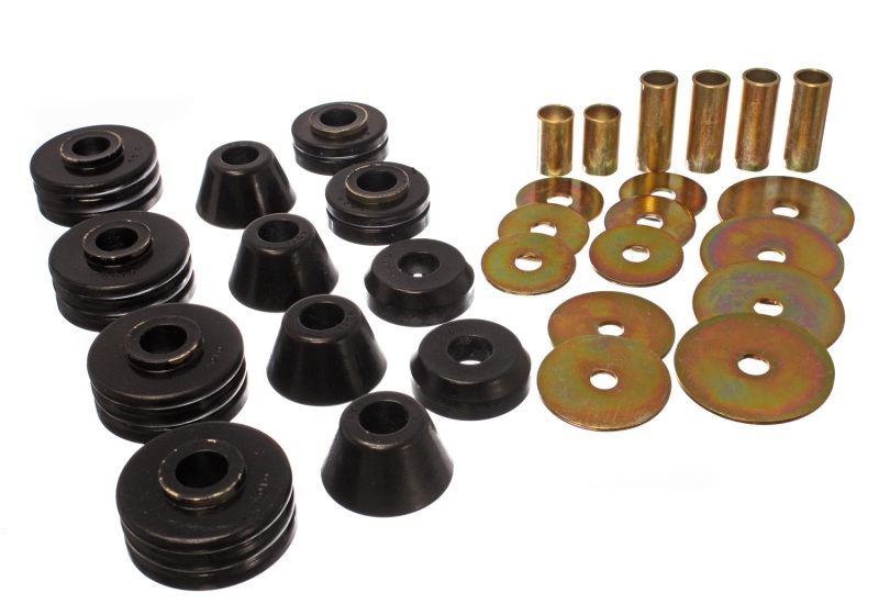 Black Body Cab Mount Set Fits 73-80 GM C-10 C1500 1/2 Ton 2WD Pickup - Click Image to Close