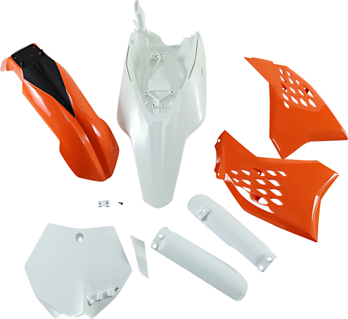 Full Plastic Kit - White/Orange Original 12 - For 09-11 KTM 65 SX - Click Image to Close