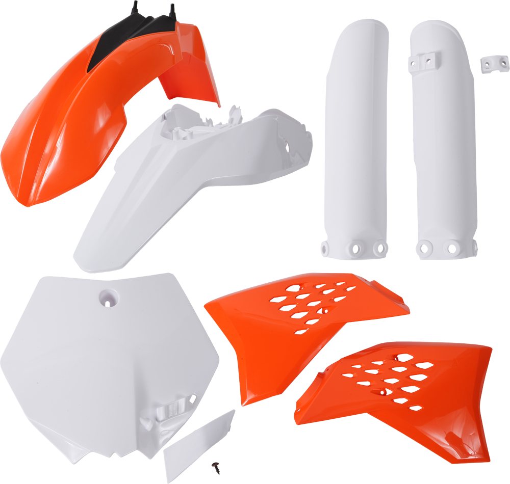 Full Plastic Kit - White/Orange Original 12 - For 09-11 KTM 65 SX - Click Image to Close