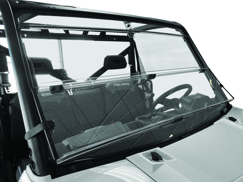 QuadBoss Windbreak Folding Windshield Fits 15-19 Polaris Ranger 1000 Diesel - Click Image to Close