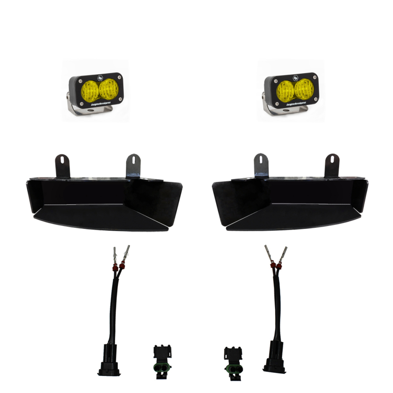 Baja Designs S2 Wide Cornering Fog Kit Amber Fits 2019+ Ram 2500/3500 - Click Image to Close