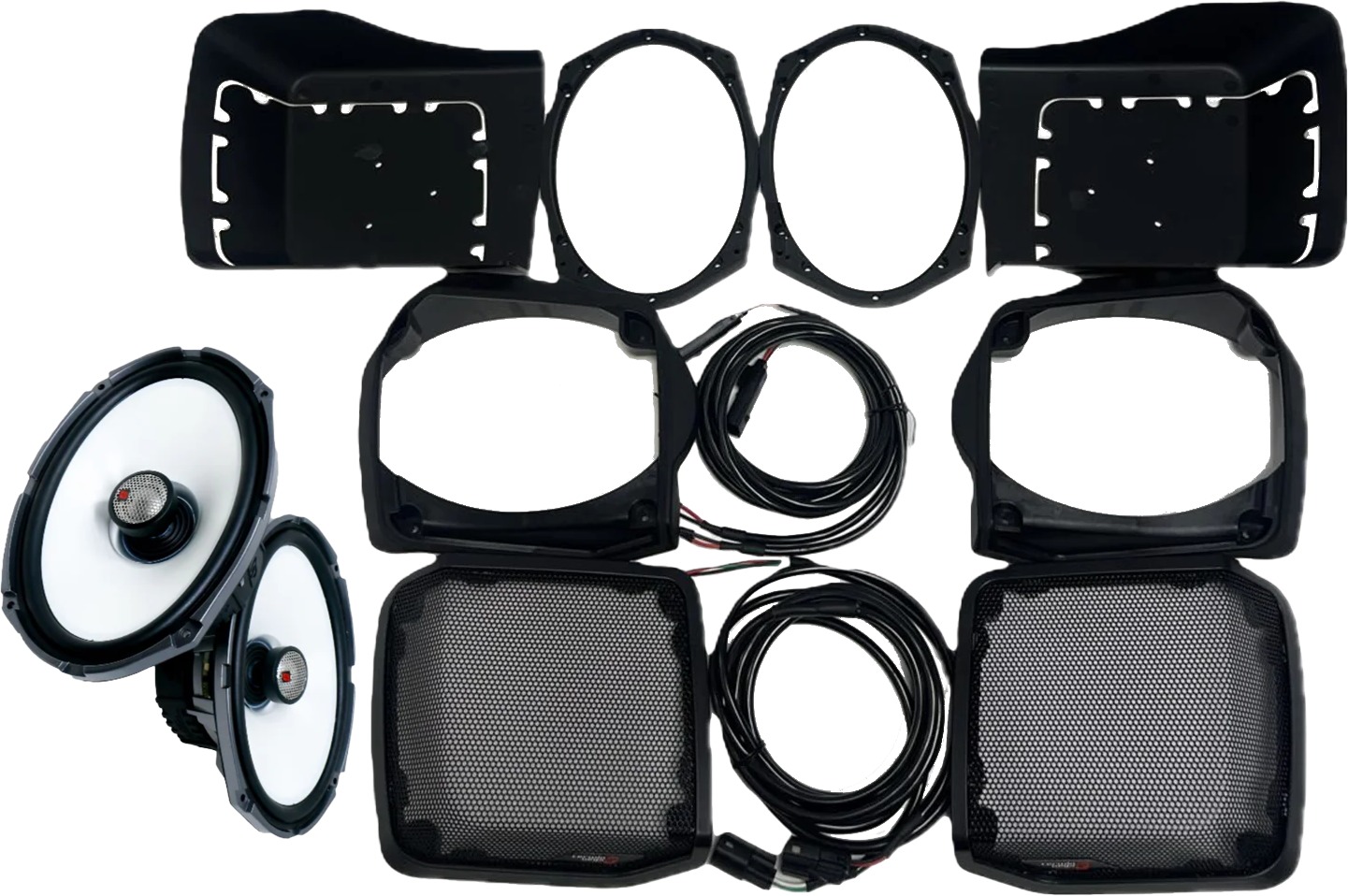 Cerwin Vega 6x9 Cut-In Lid Kit w/ SM694 For 98-13 FLH/T Bags - Audio lid kit with SM694 speakers for 98-13 FLH/T - Click Image to Close