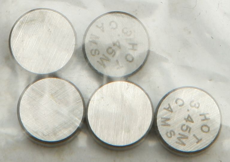 Hot Cams 7.48mm Valve Shim Kit 3.45mm 5-Pack - Click Image to Close
