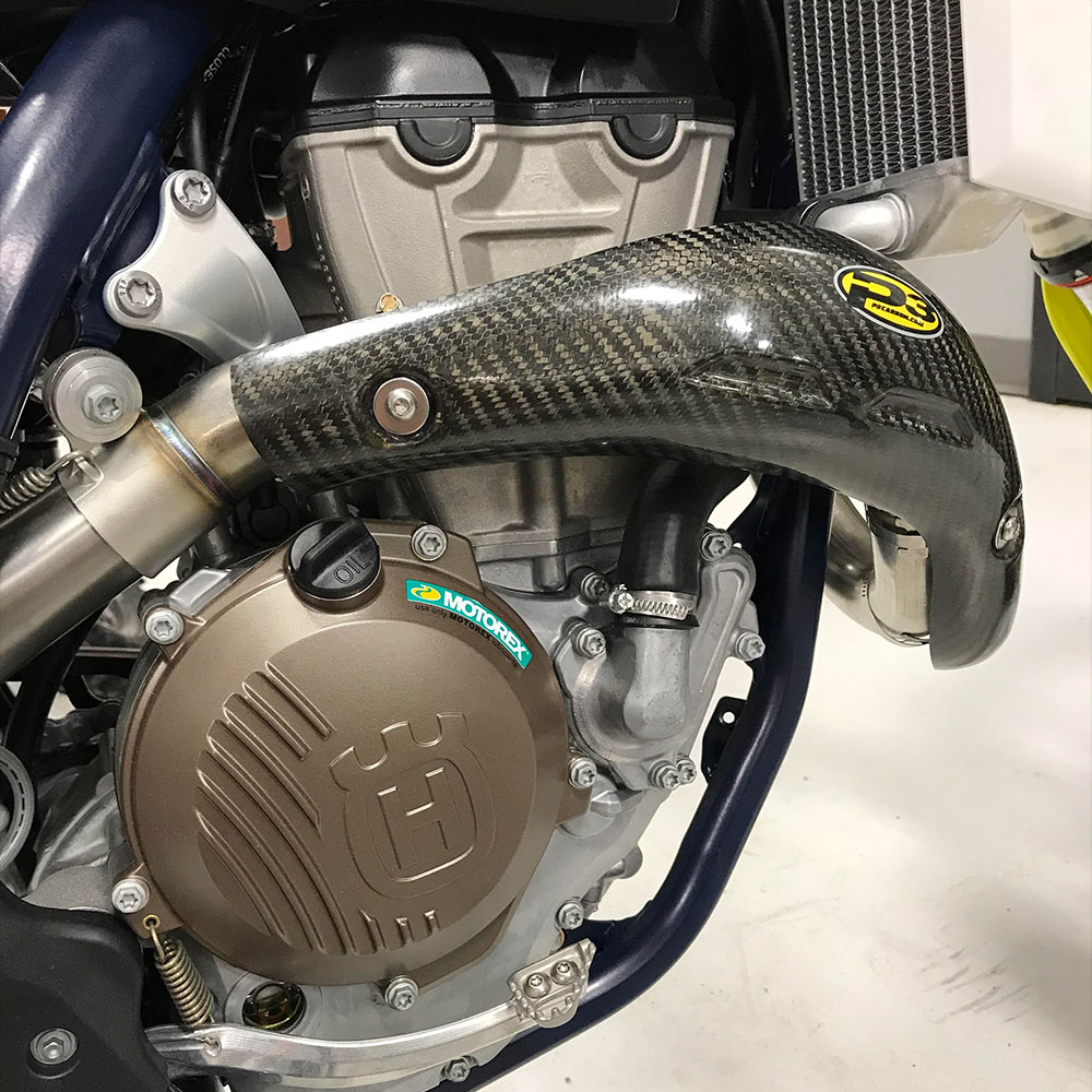 Carbon Fiber Header Heat Shield - For 19-21 KTM 350 SX-F XC-F - Click Image to Close