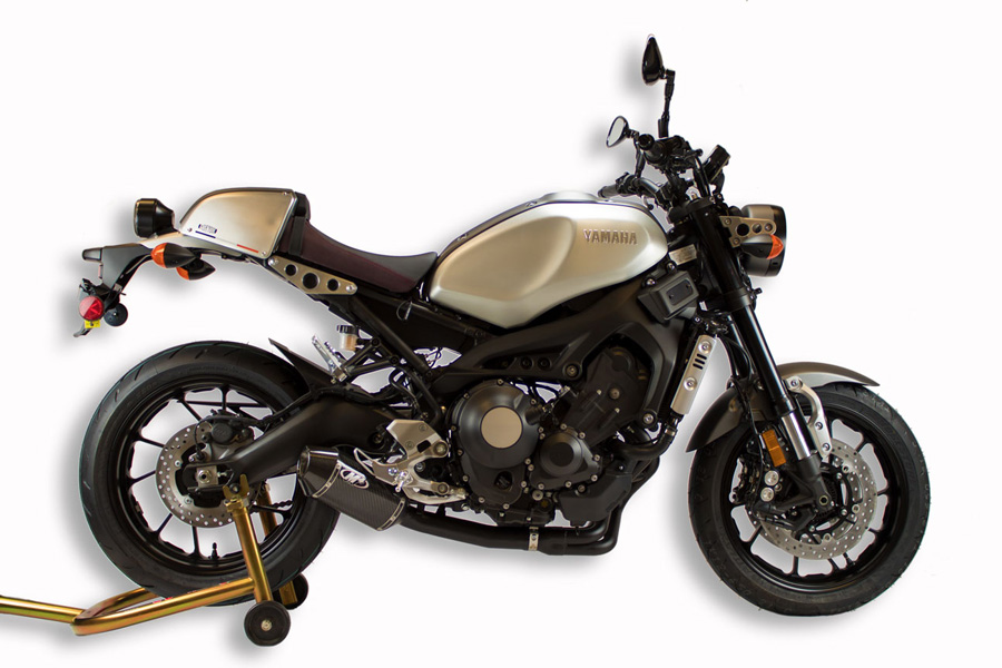 Carbon Fiber Muffler Slip On Exhaust System - For 16-21 Yamaha XSR900 - Click Image to Close