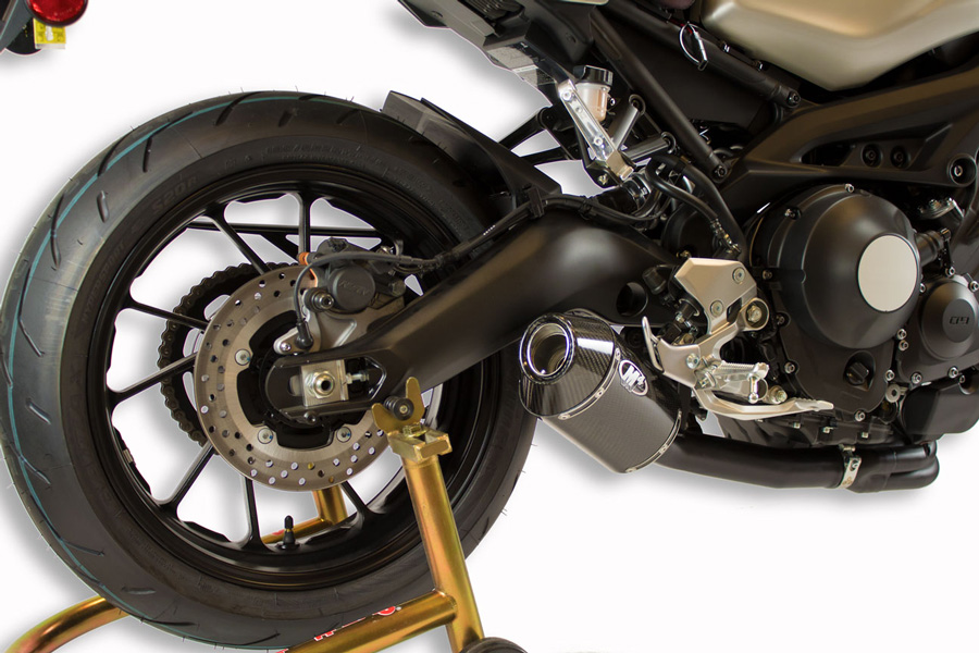 Carbon Fiber Muffler Slip On Exhaust System - For 16-21 Yamaha XSR900 - Click Image to Close