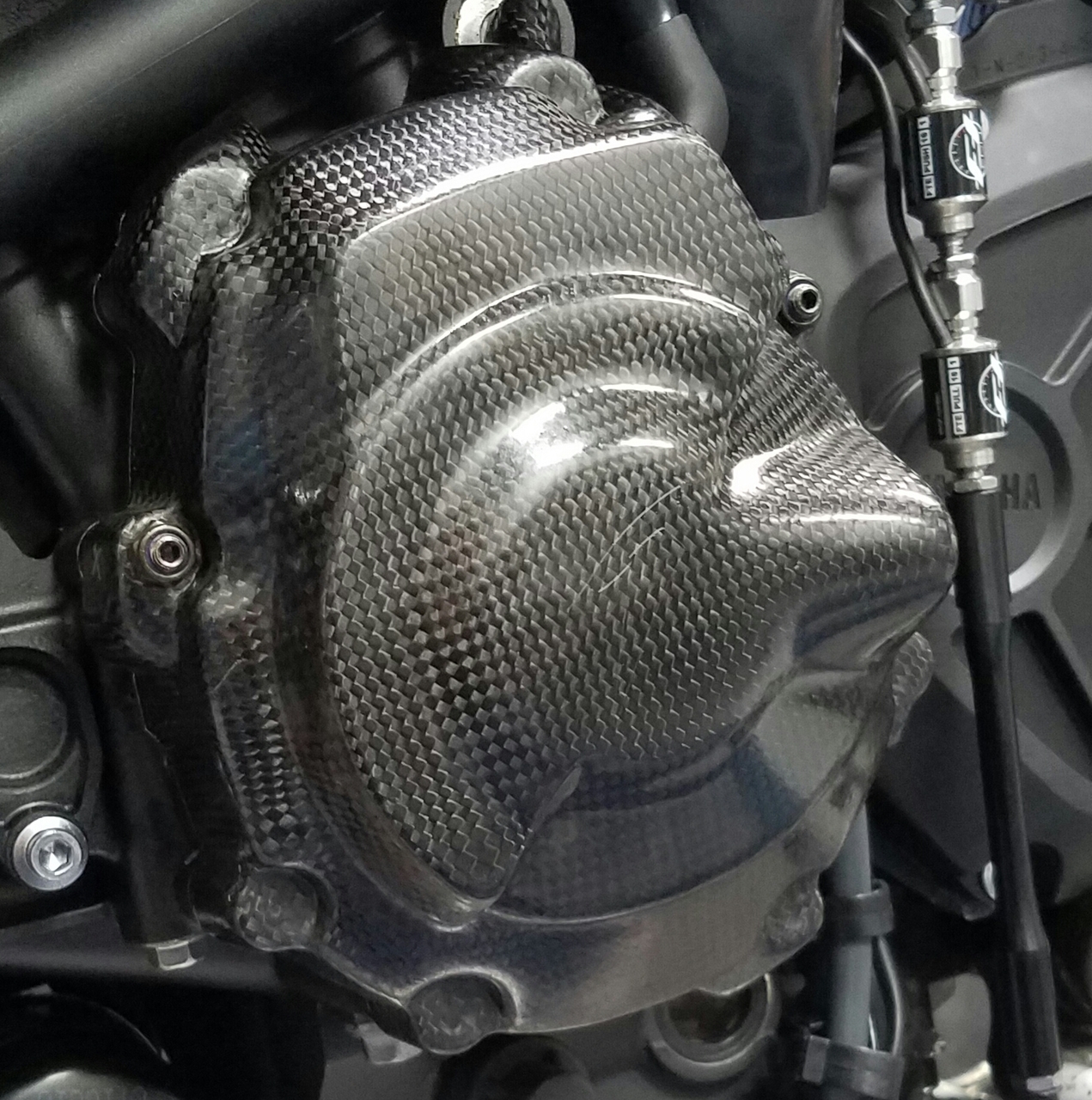 Carbon Fiber Engine Guard Case Cover Set - For 17-21 Yamaha MT-10 & FZ-10 - Click Image to Close