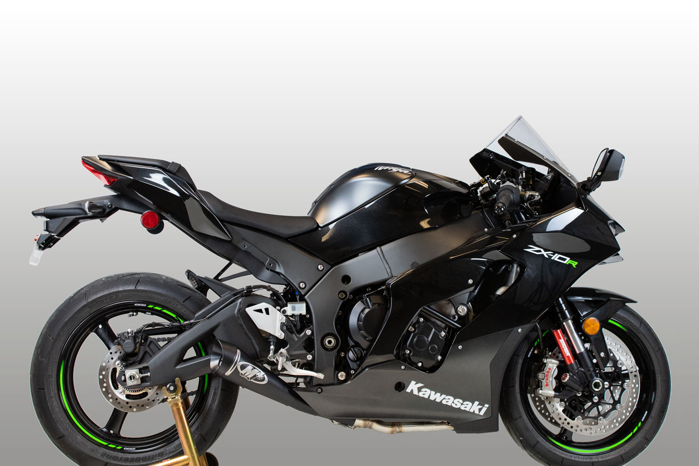 GP19 Black Titanium Full Exhaust System - For 21-23 Kawasaki ZX10R - Click Image to Close