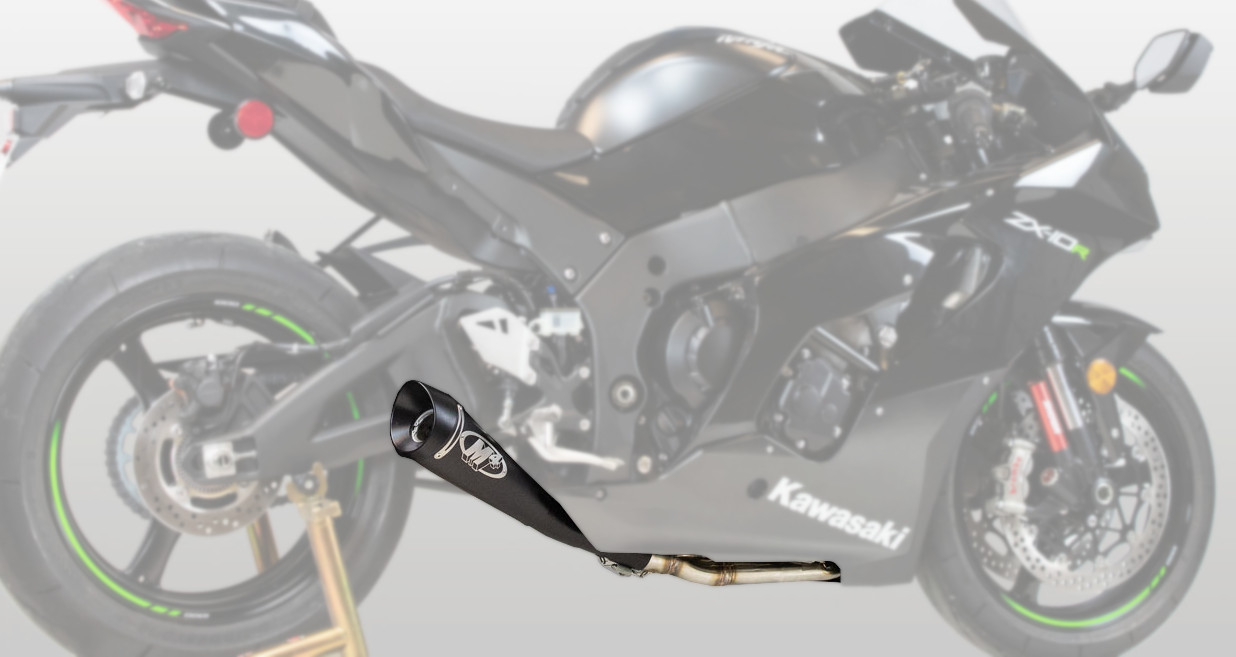 GP19 Black Titanium Full Exhaust System - For 21-23 Kawasaki ZX10R - Click Image to Close