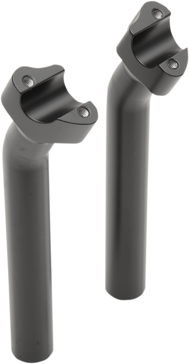 Drag Specialties Buffalo 9.5in Flat Black Pullback Handlebar Risers Pair - 9.5in flat black pullback risers, 1in clamp, pair - Click Image to Close