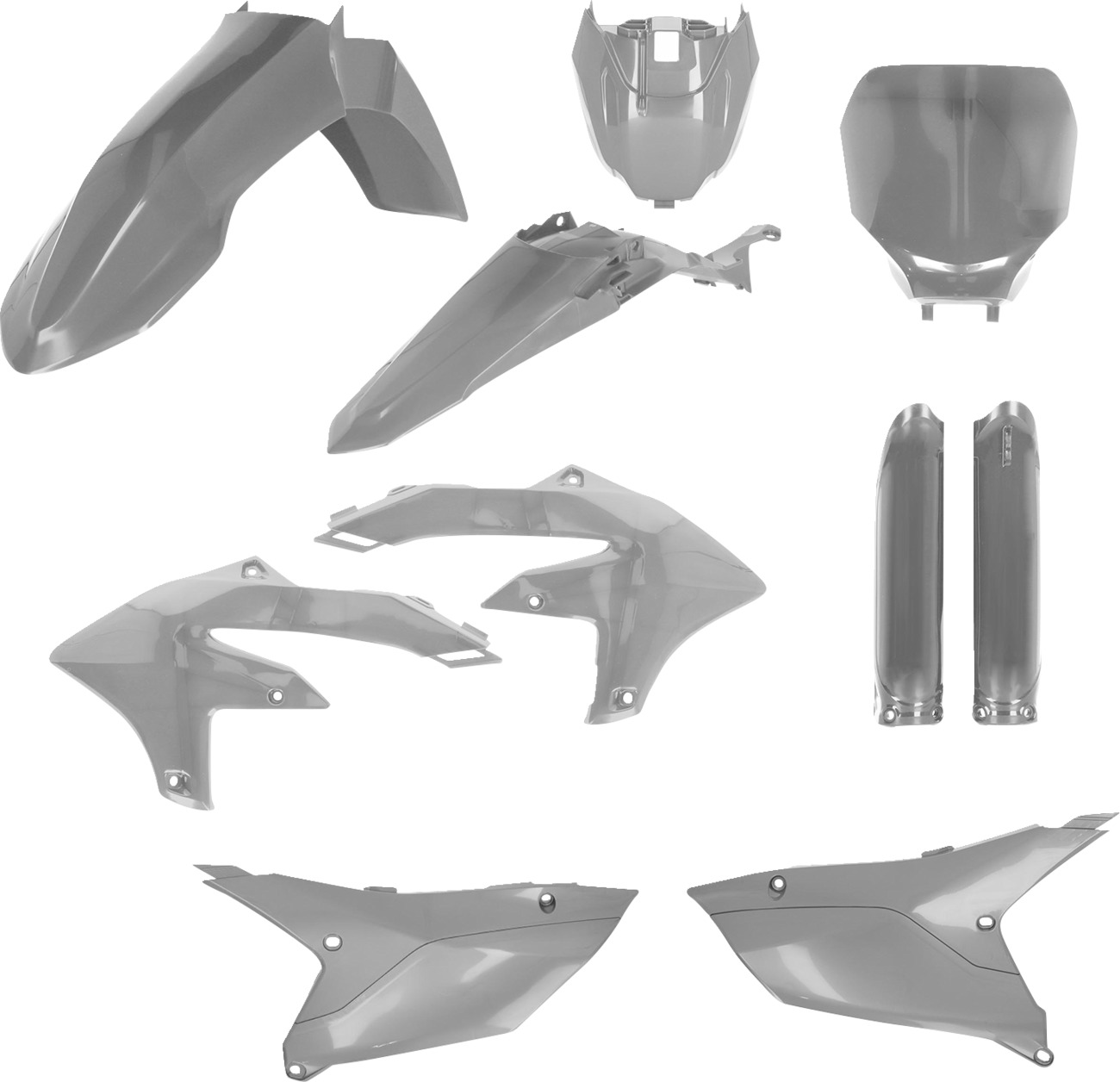 Full Plastic Kit Gray - For 2024 Yamaha YZ250F YZ450F/FX - Click Image to Close