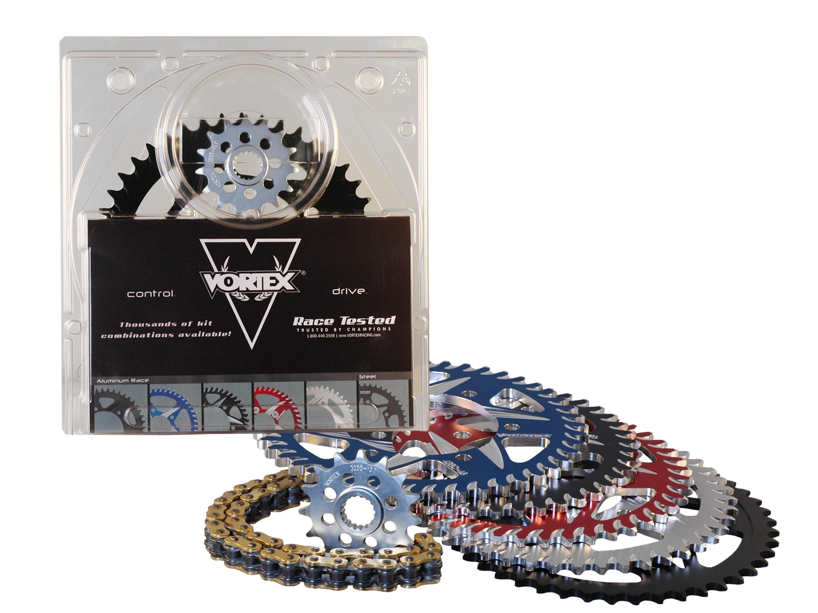 V3 Chain & Sprocket Kit Black RX Chain 520 16/43 Black Steel - For 08-10 Kawasaki ZX10R - Click Image to Close