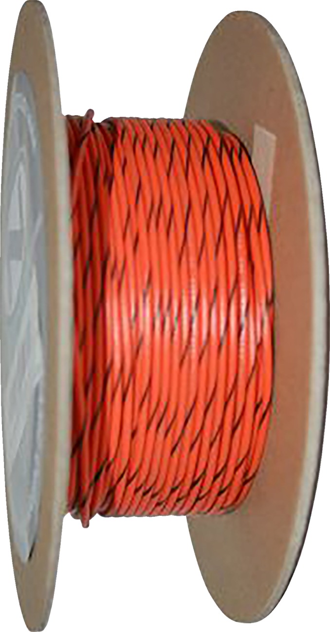 Orange / Black 18 Gauge Color Match Primary Wire - 100' Spool - Click Image to Close