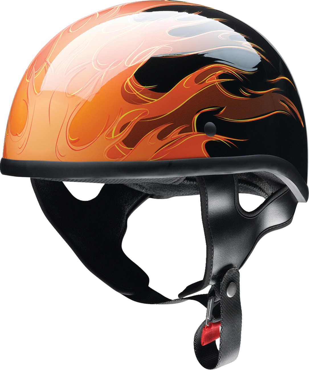 Z1R CC Beanie Hellfire Helmet 2XL Orange/Black - DOT-approved half helmet in 2XL Orange/Black - Click Image to Close