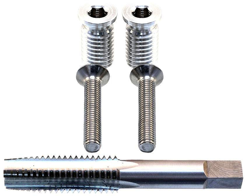Fastway Threaded Handle Bar Inserts Kit w/ Tap 5/8-11 x 8mm - Convert Most Aluminum Bars To Threaded Ends - Click Image to Close