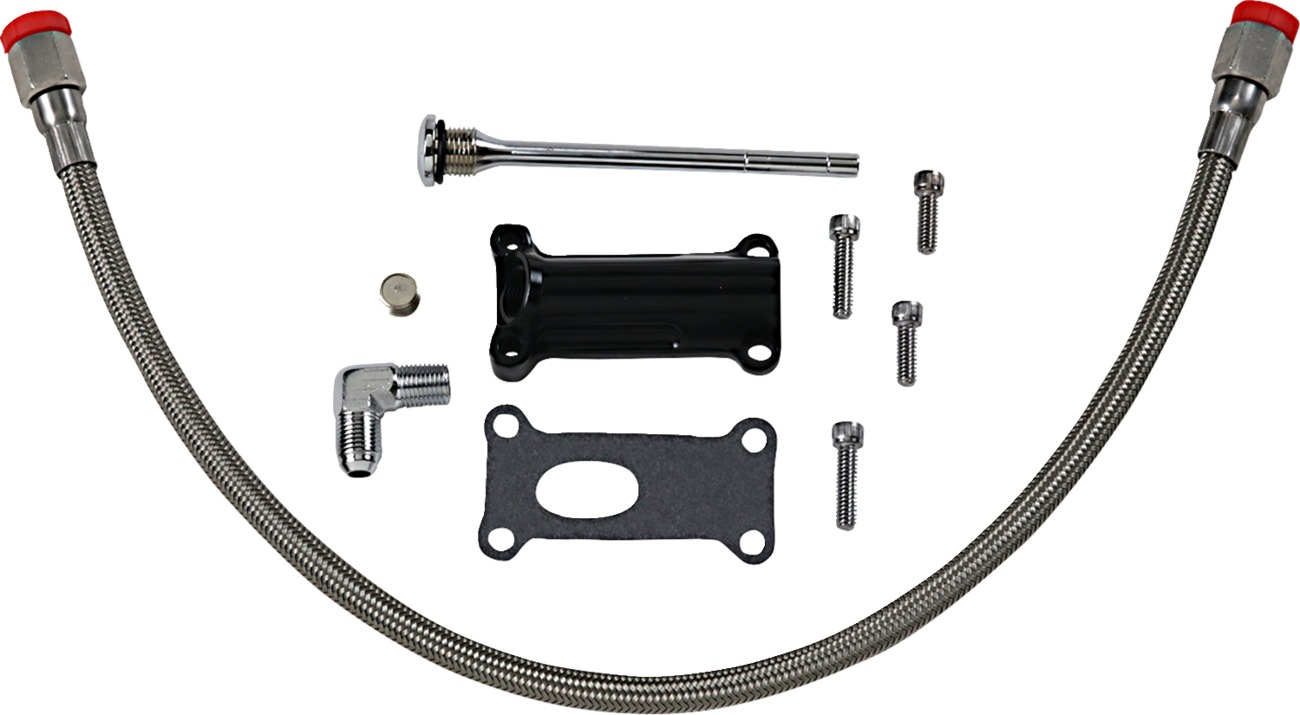 Drag Specialties Engine Oil Spout Kit For Harley-Davidson Touring - Oil spout kit fits select Harley Touring models - Click Image to Close
