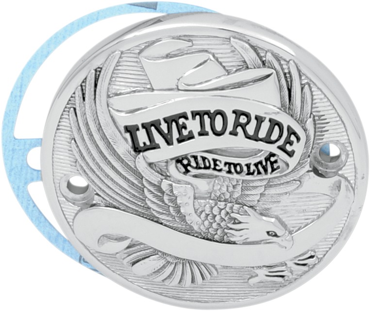 Drag Specialties Live to Ride Points Cover Black/Chrome For Harley-Davidson - Points cover fits select Harley-Davidson models - Click Image to Close
