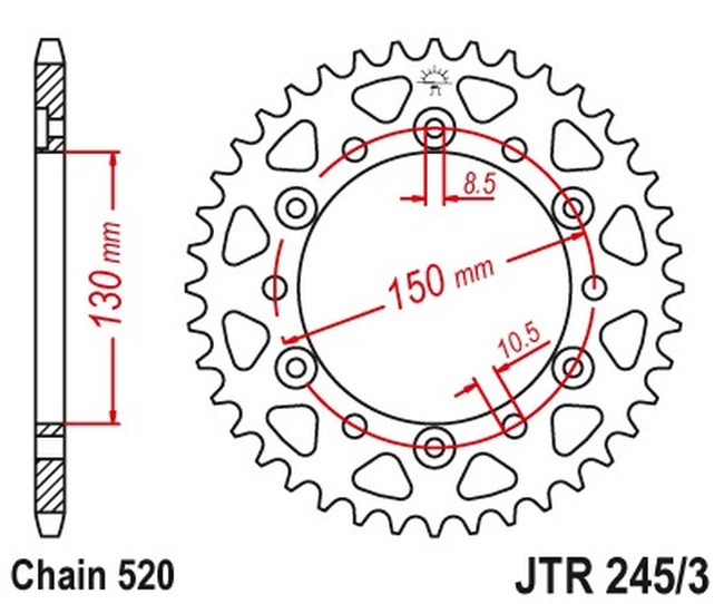 Steel Rear Sprocket - 49 Tooth 520 - For Yamaha WR & Honda XR XL - Click Image to Close