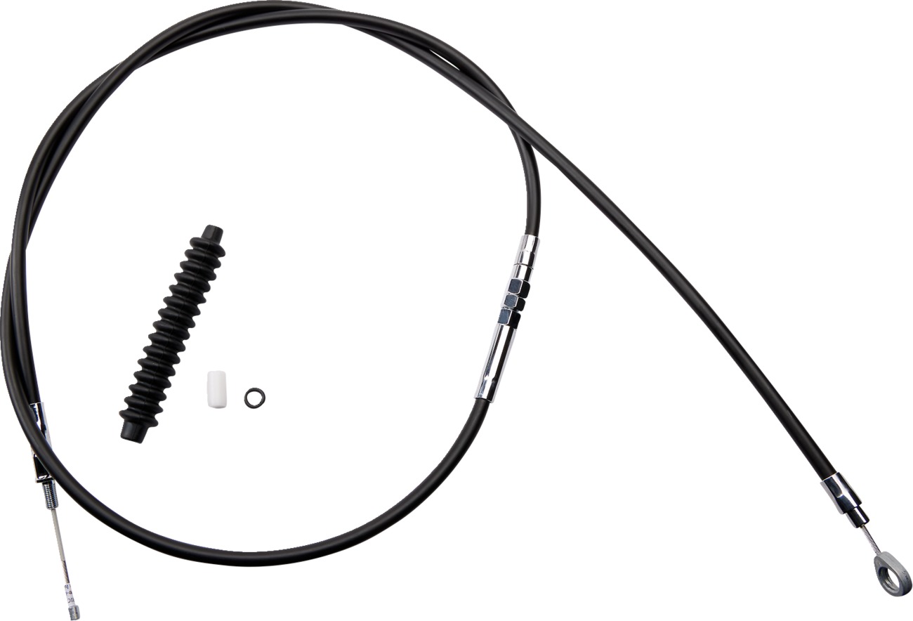 Drag Specialties High-Efficiency Black Vinyl Clutch Cable +10in For Harley-Davidson - Click Image to Close