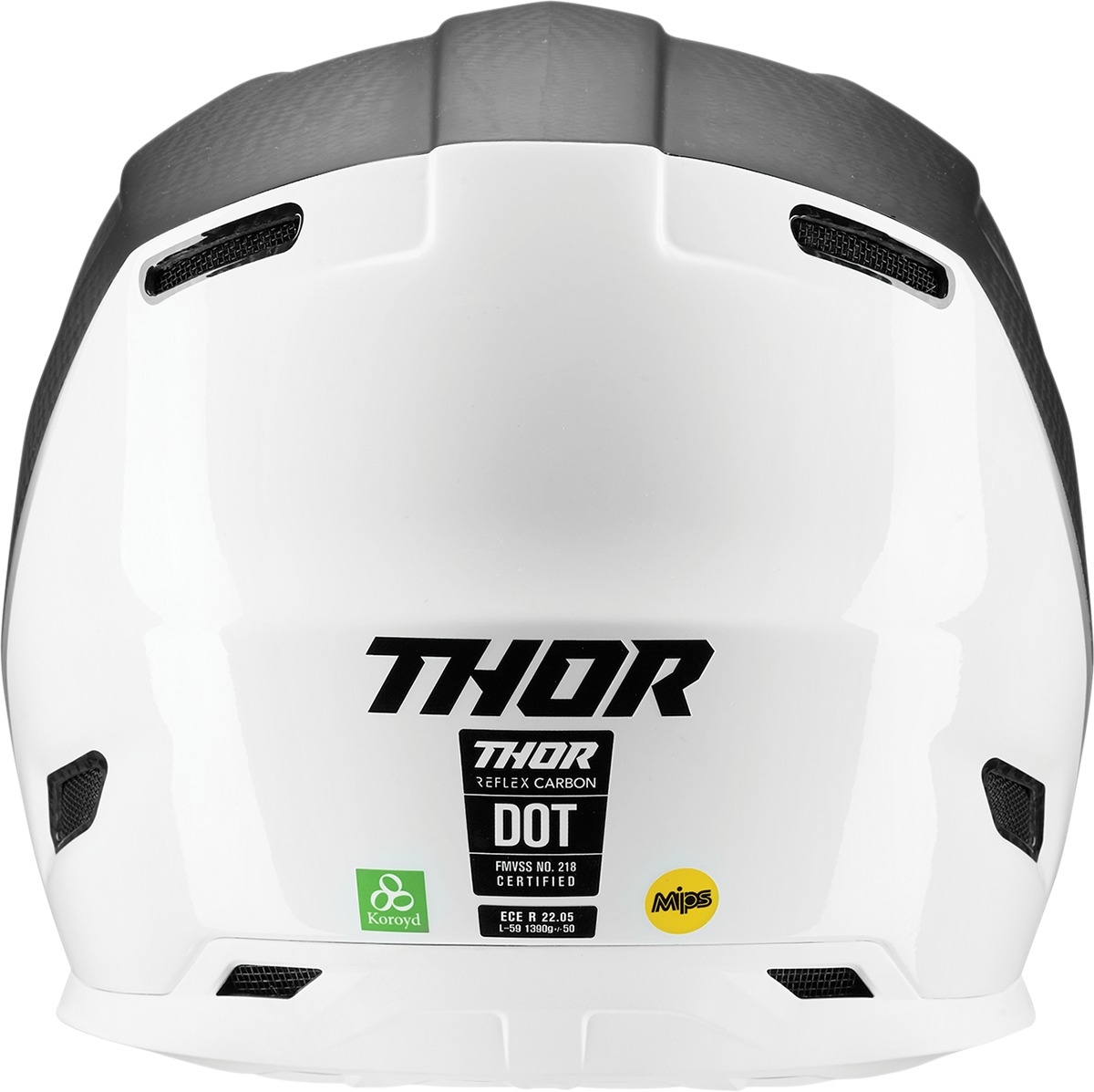 Reflex Carbon Polar MIPS Full Face Offroad Helmet Black/White Large - Click Image to Close
