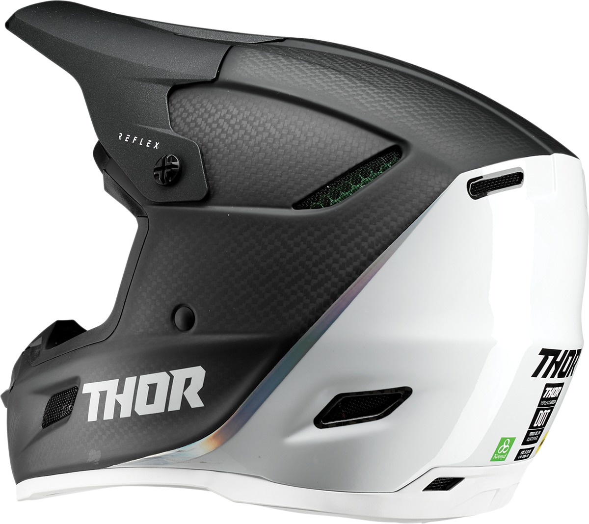 Reflex Carbon Polar MIPS Offroad Helmet Black/White 2X-Large - Click Image to Close