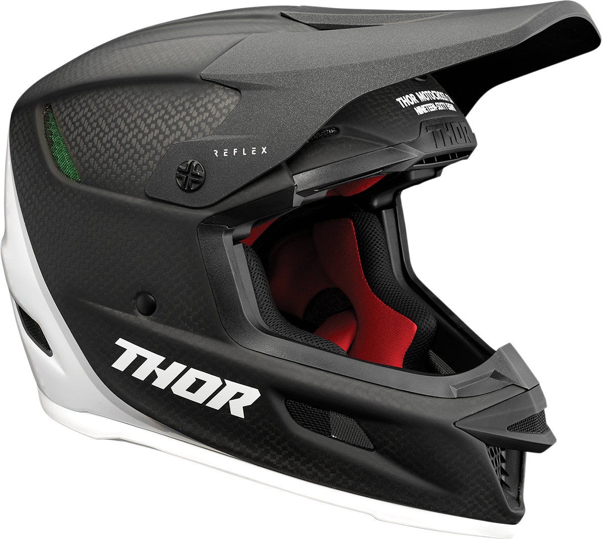 Reflex Carbon Polar MIPS Full Face Offroad Helmet Black/White Large - Click Image to Close