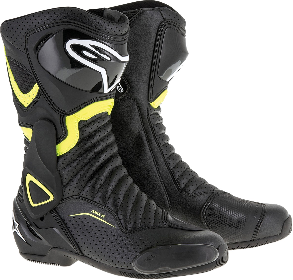 SMX-6v2 Vented Street Riding Boots Black/Yellow US 9 - Click Image to Close