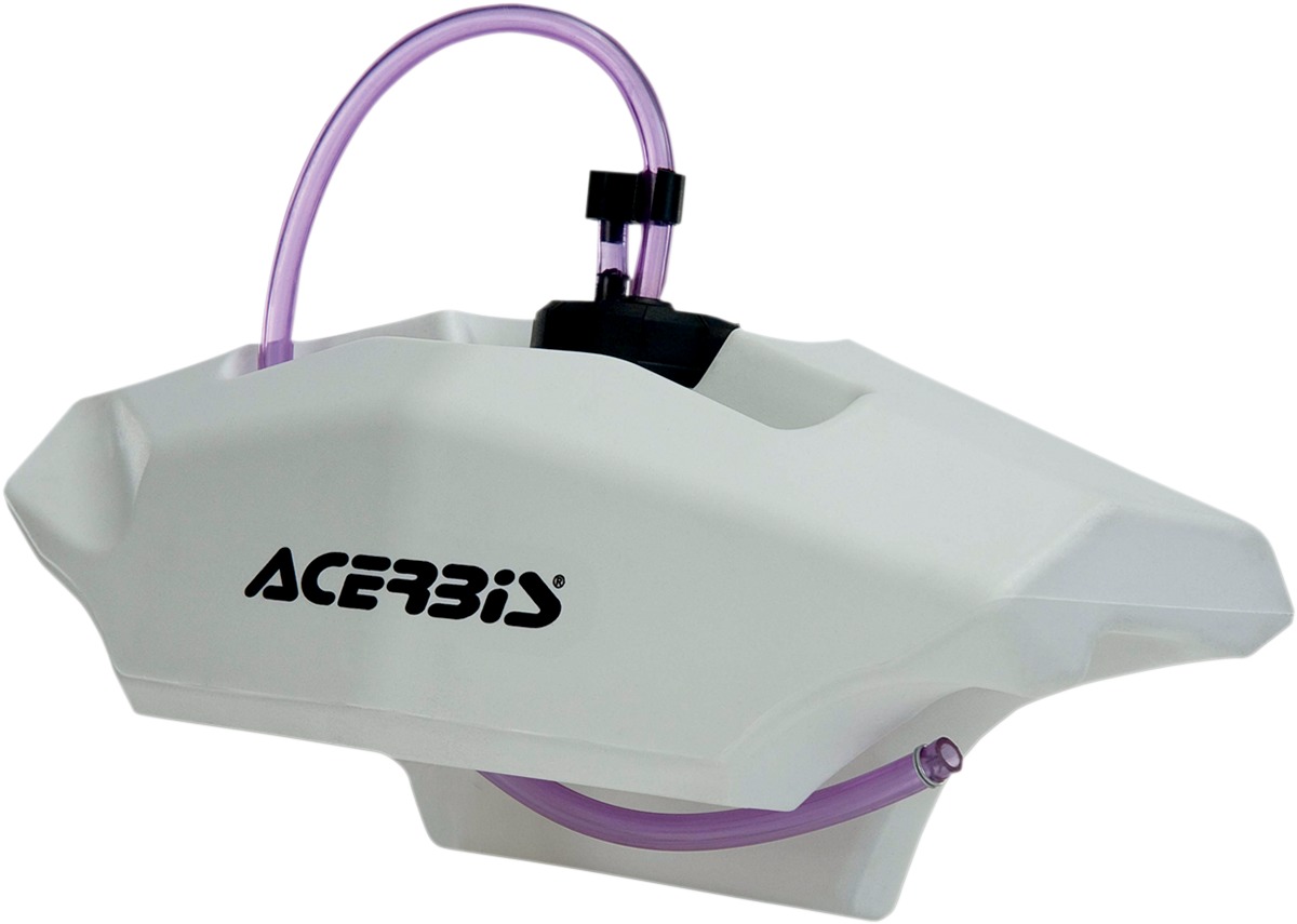 Acerbis Front Auxiliary Handlebar Fuel Tank 0.6 Gal White - Click Image to Close