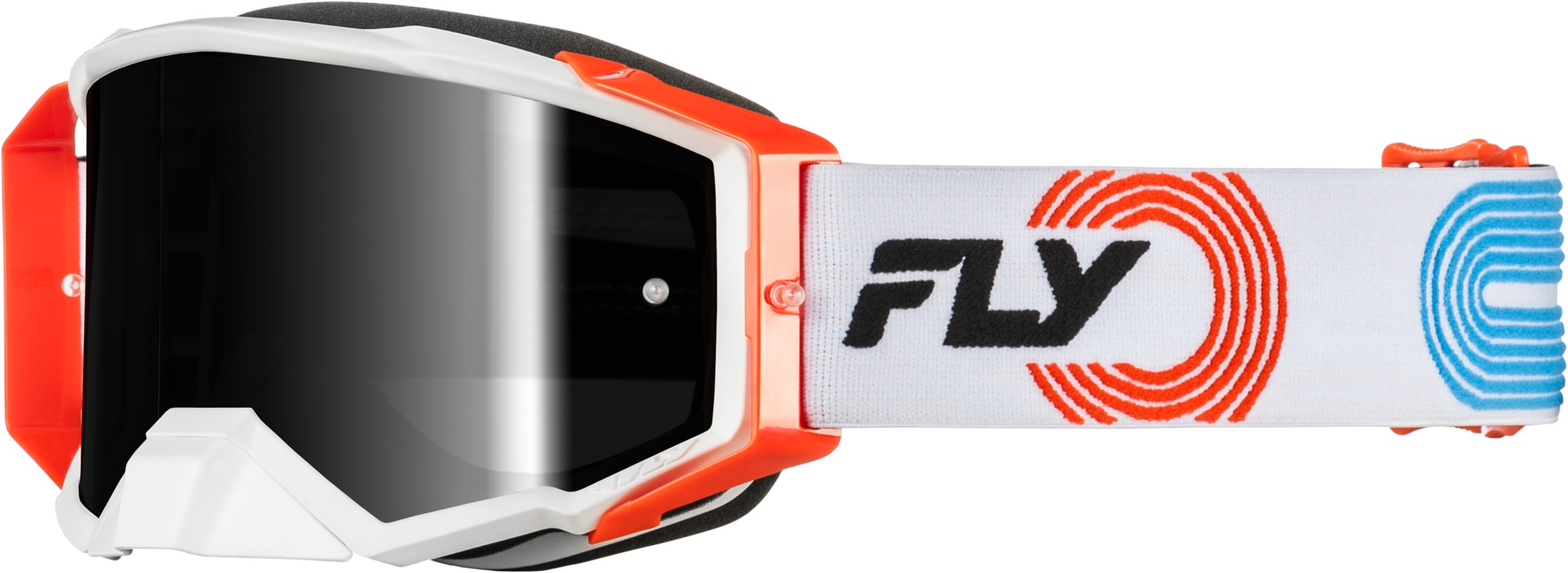 Fly Racing Zone Elite Goggles Grey/Red/Blue Black Mirror Lens - Premium offroad goggles with black mirror lens - Click Image to Close