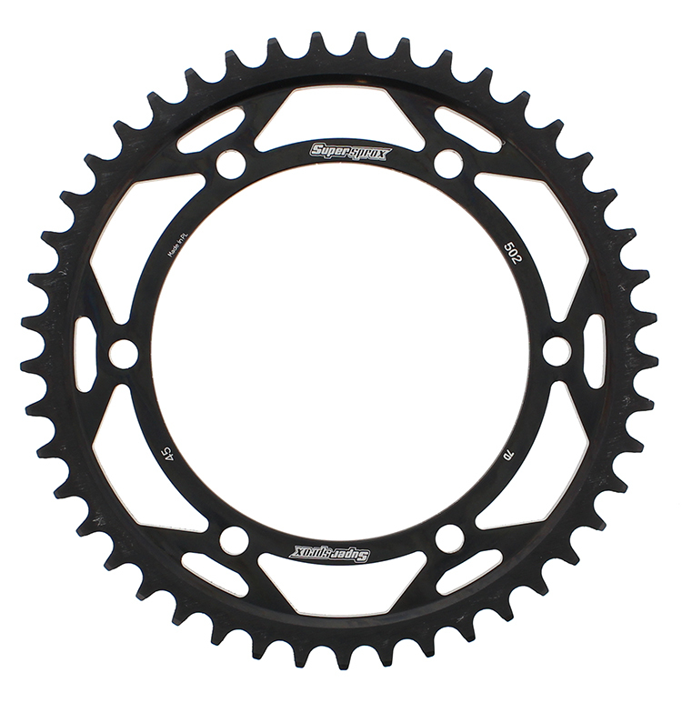 Supersprox Steel Rear Sprocket 45T Black Fits Kawasaki 530 Chain - Click Image to Close