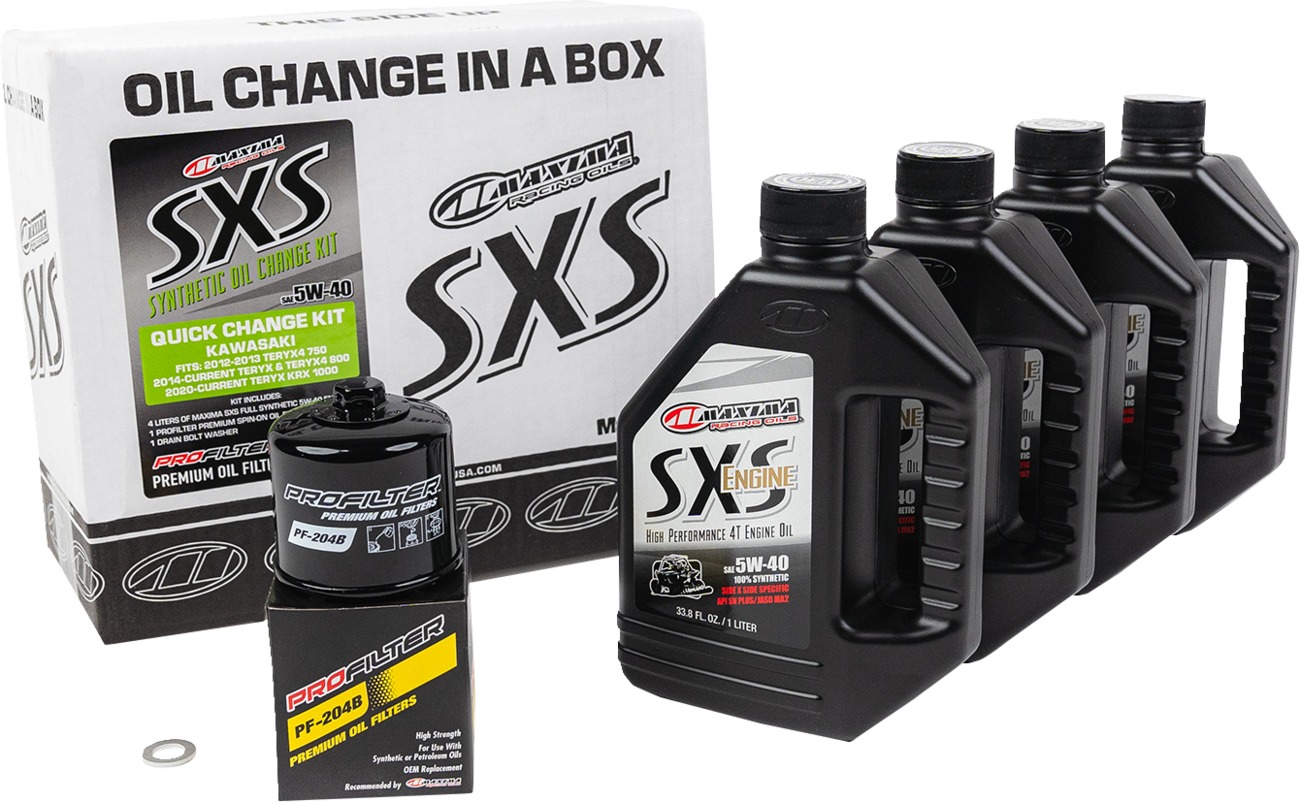 Maxima Quick Change Kit 5W-40 with Filter Fits Kawasaki Teryx KRX - Click Image to Close
