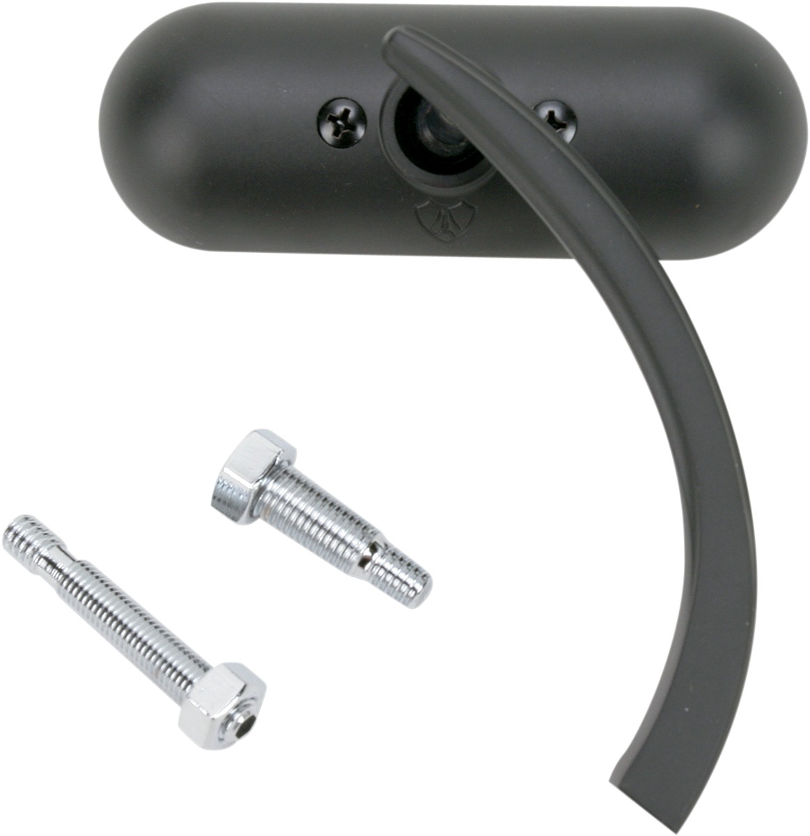Arlen Ness Mini Oval Mirror Black Right 4-1/2"x1-1/2" - Click Image to Close