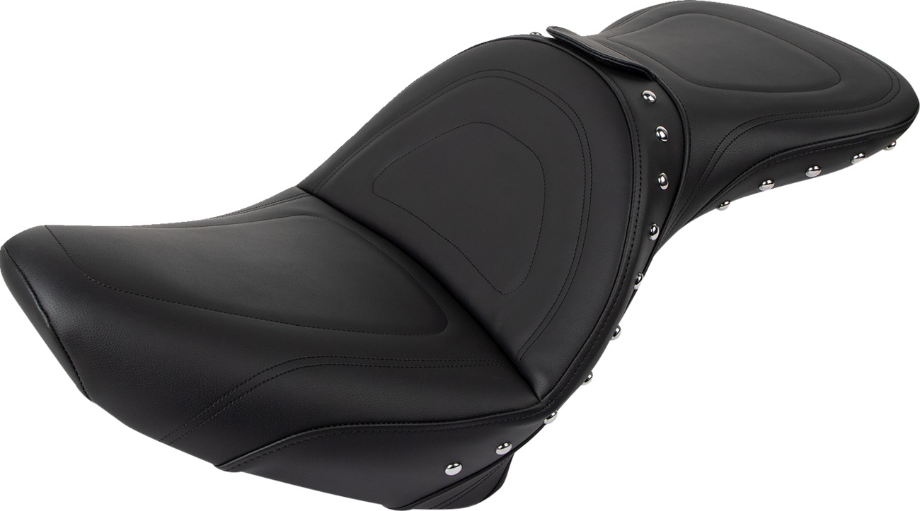 Saddlemen Explorer Special Seat w/Backrest Black For Harley Softail - 2-up seat with backrest For Harley Softail models - Click Image to Close