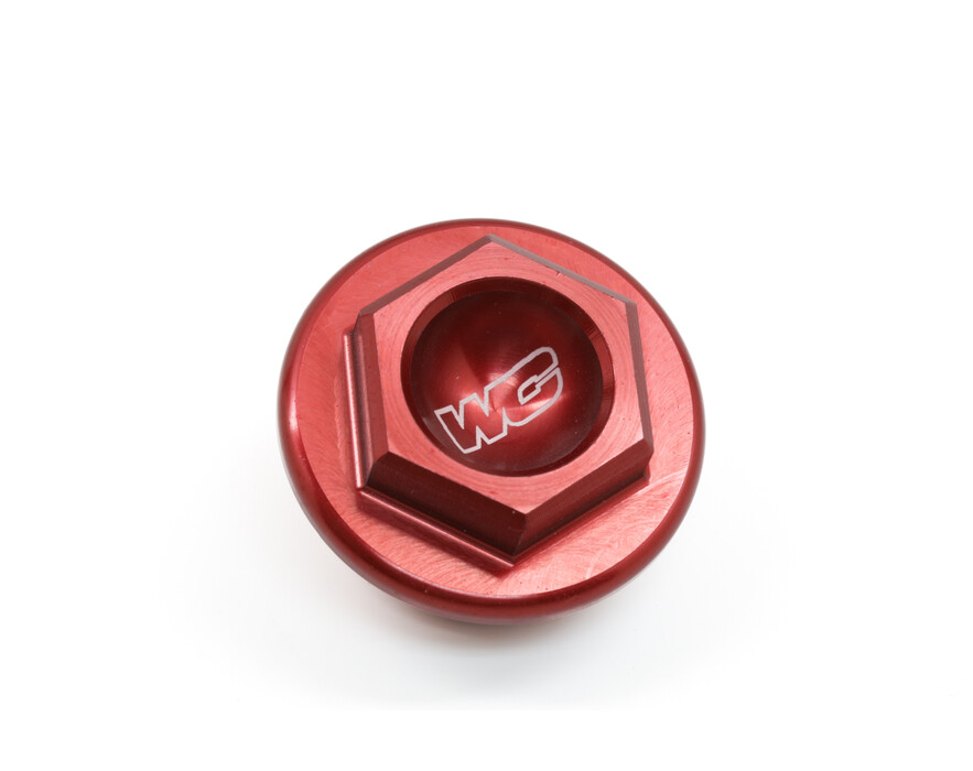 Works Connection Anodized Red Aluminum Oil Filler Plug - M24x3 For KTM, Gas Gas, Husqvarna - Click Image to Close