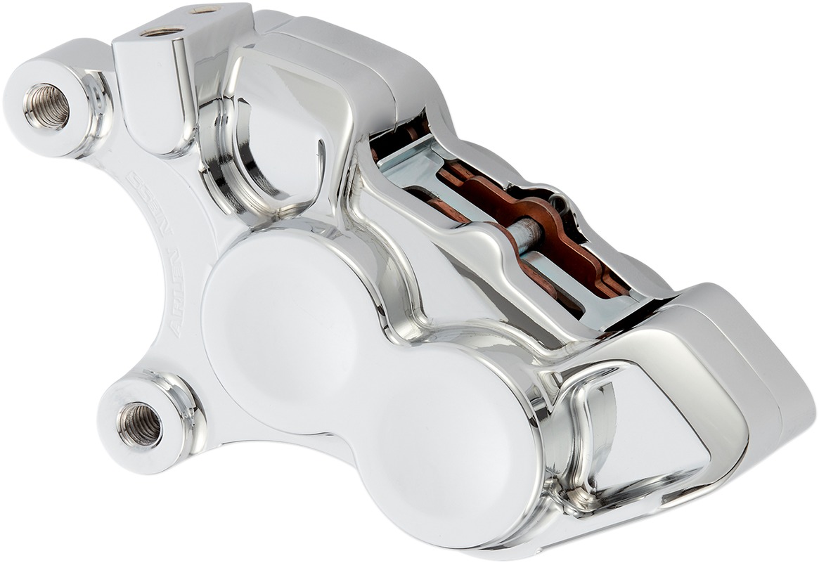 4 Piston Chrome Front Left Caliper - For Many 06+ H-D w/ 11.8" Rotors - Click Image to Close