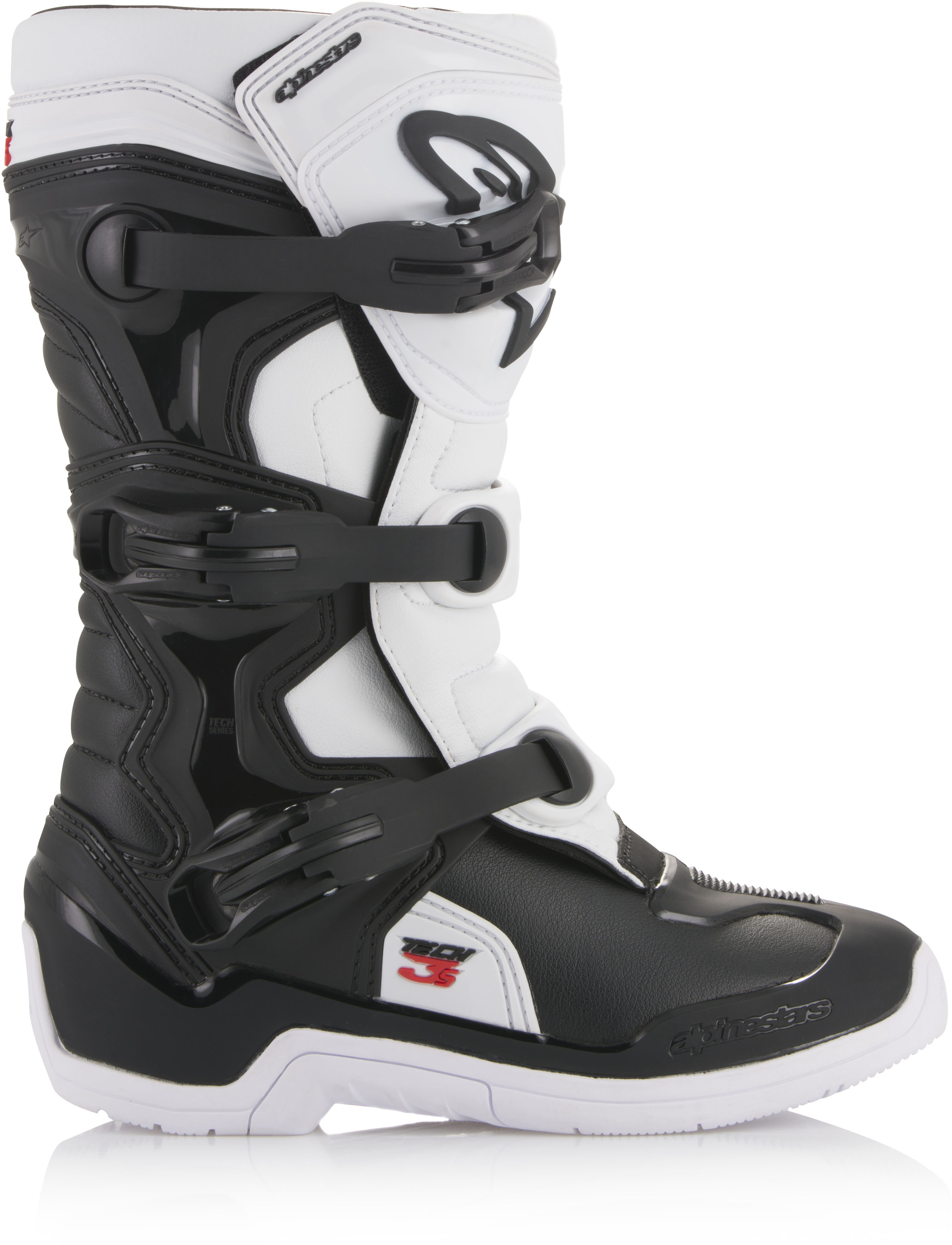 Youth Tech 3S MX Boots Black/White US Y-08 - Click Image to Close