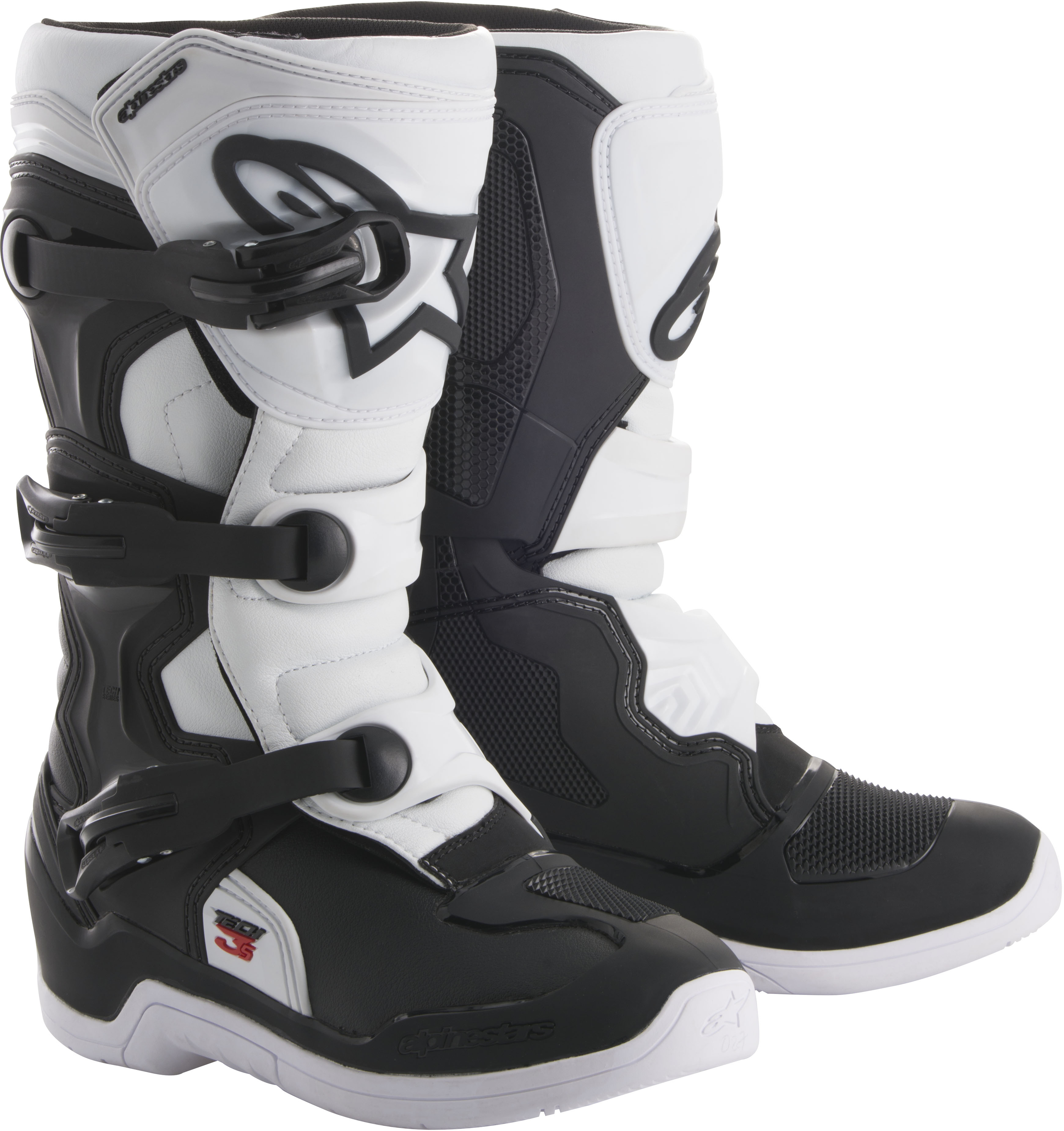 Youth Tech 3S MX Boots Black/White US Y-08 - Click Image to Close