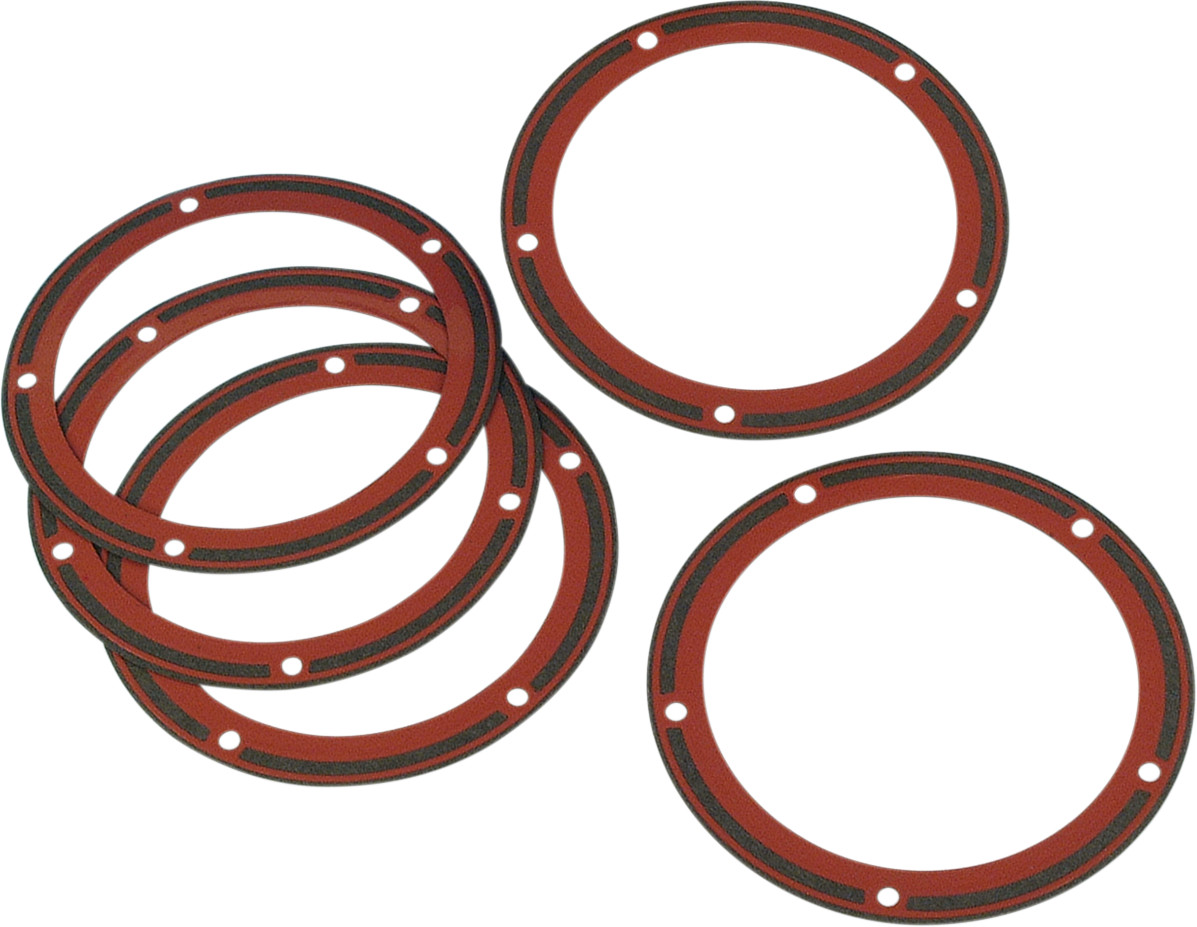 5 Pack Twin Cam Derby Cover Gaskets - 0.030 Paper w/ Bead - Replaces 25416-99B - Click Image to Close