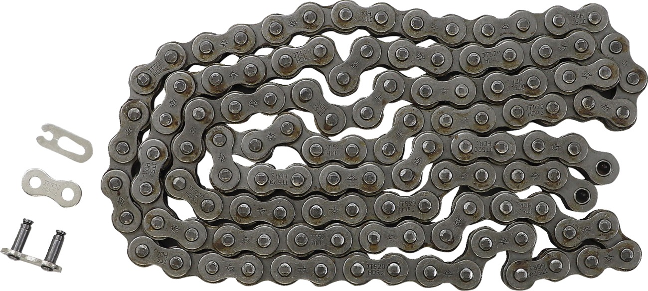 JT Chains 520HDR 118-Link Raw Drive Chain - Competition 520 chain, clip master link - Click Image to Close