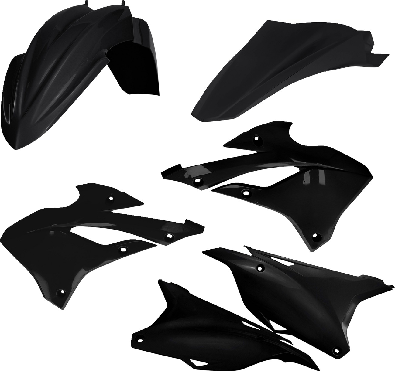 Acerbis Standard Black Plastic Kit for Kawasaki - Click Image to Close