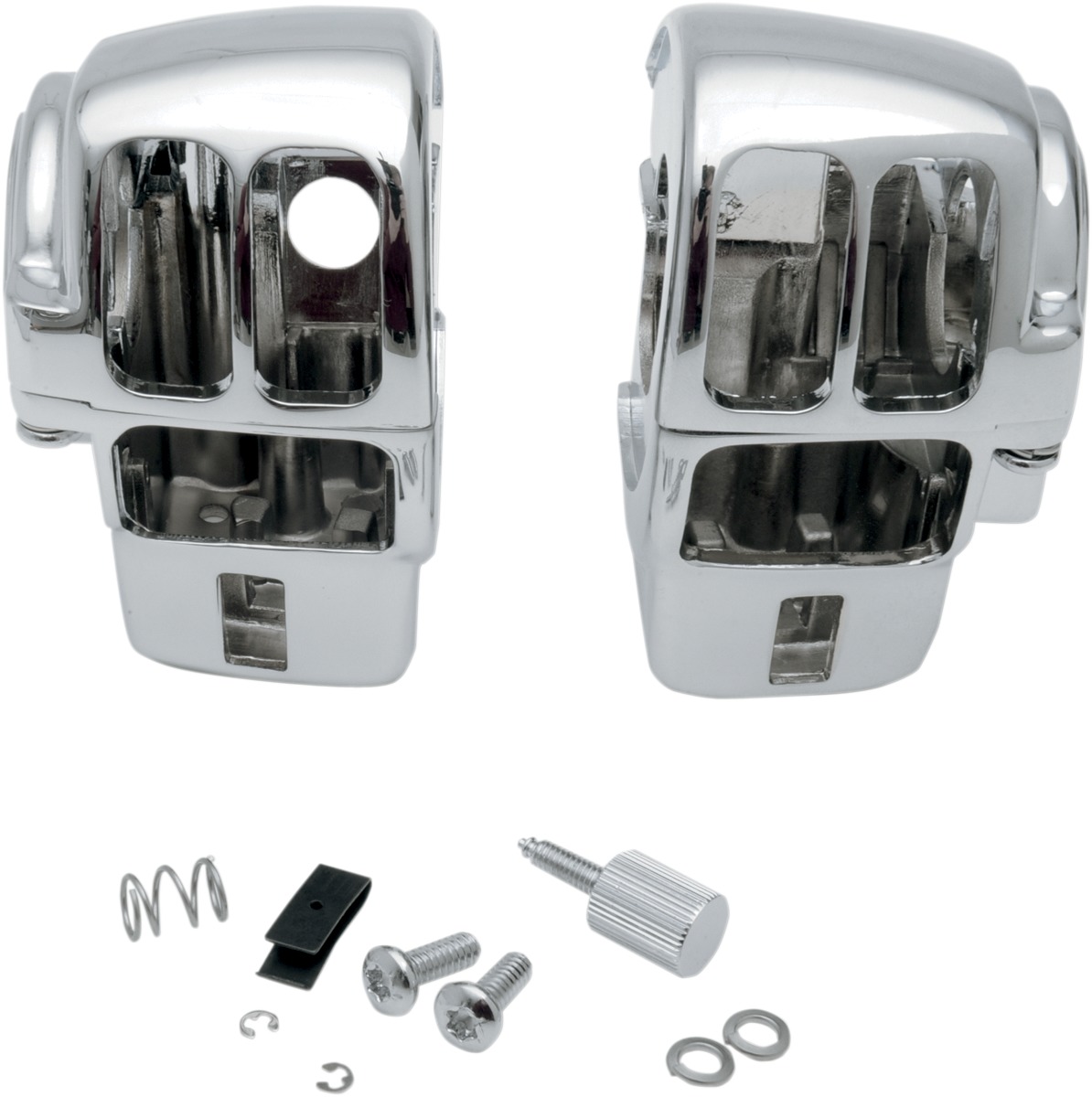 Drag Specialties Chrome Handlebar Switch Housing Kit For Harley-Davidson - Chrome switch housing kit For Harley-Davidson - Click Image to Close