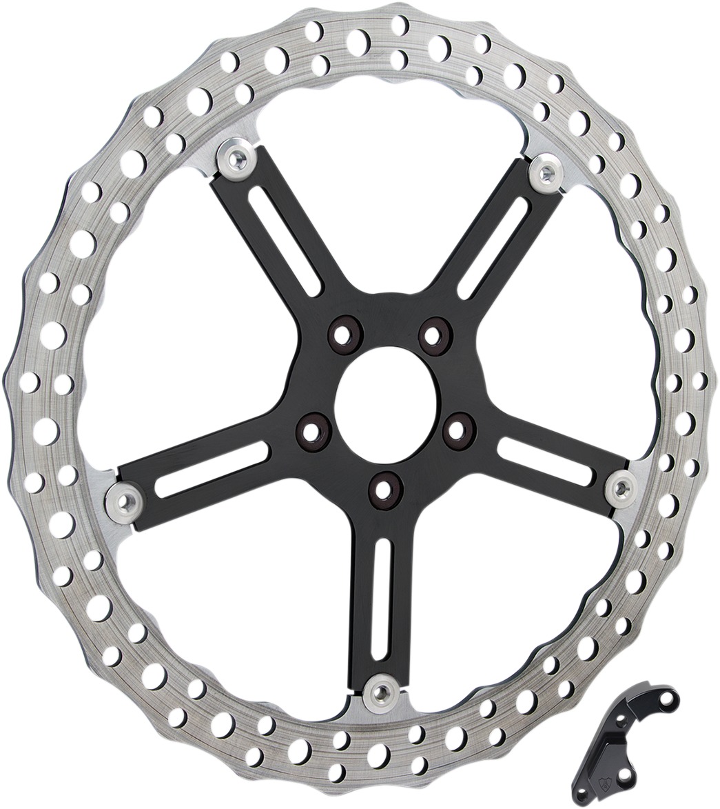 Big Brake Contour Floating Front Left Rotor 381mm Hub Mount - For Harley - Click Image to Close