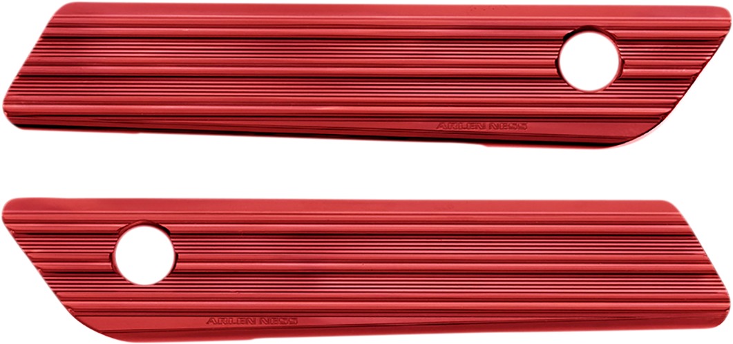 Arlen Ness 10-Gauge Saddlebag Latch Covers Red - Click Image to Close