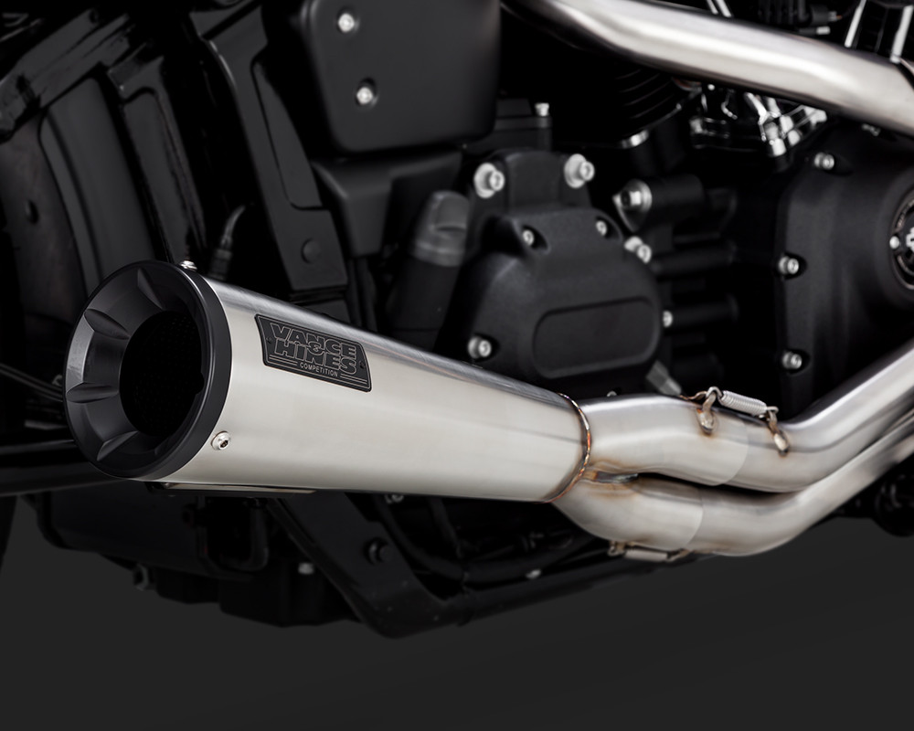 2-1 Upsweep Brushed Stainless Full Exhaust - For 18-20 HD Softail - Click Image to Close