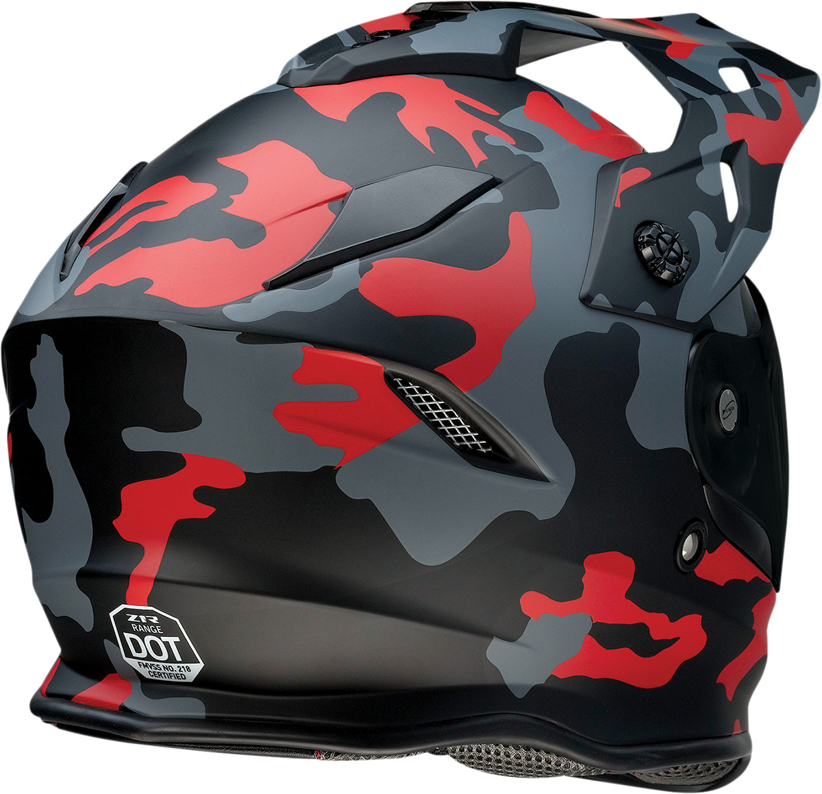 Range Dual Sport Helmet Large - Red Camo - Click Image to Close