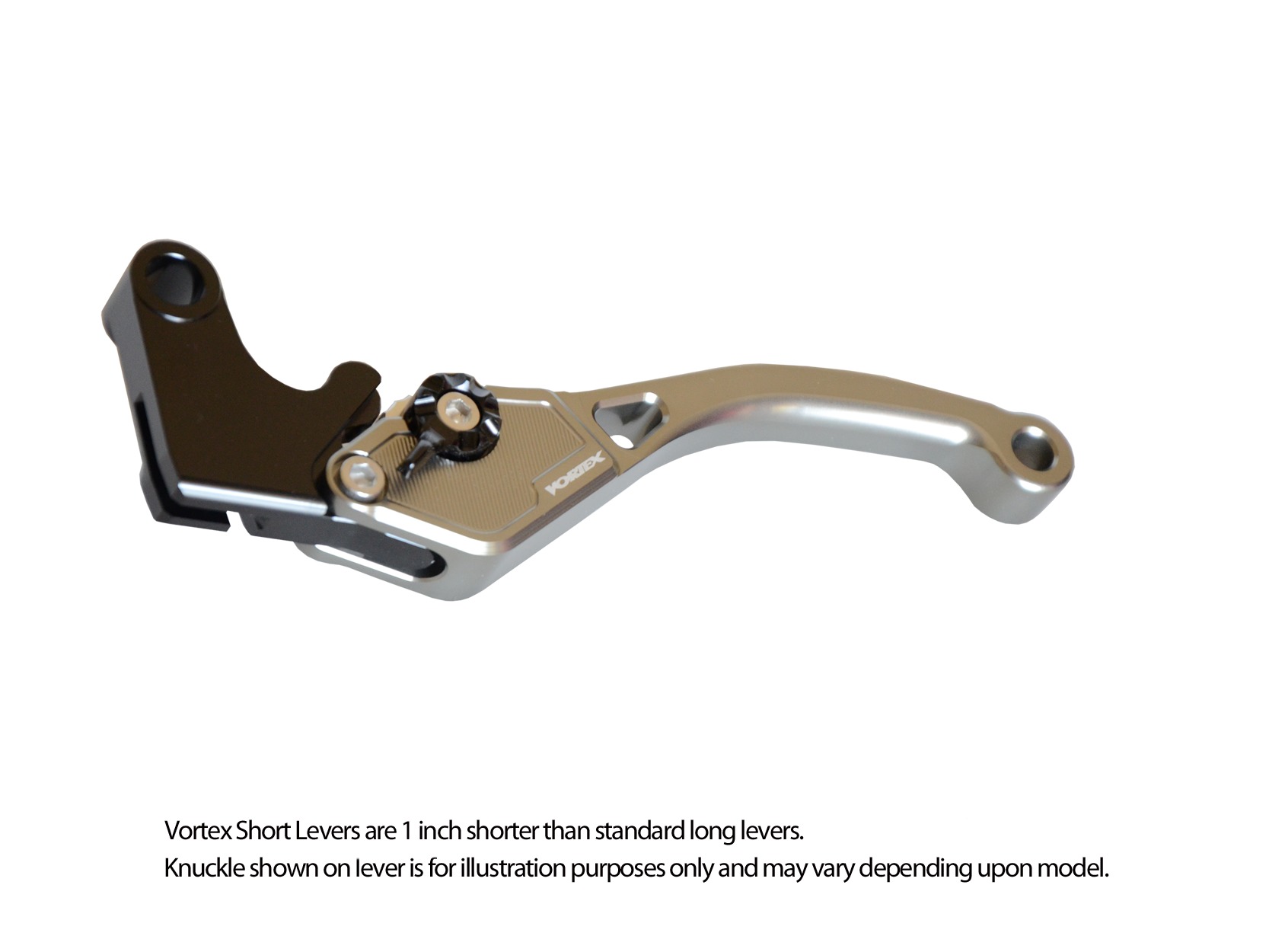 V3 2.0 TI-Silver Shorty Clutch Lever - For 98-09 GSX600F & SV650, 04-10 DL650 - Click Image to Close