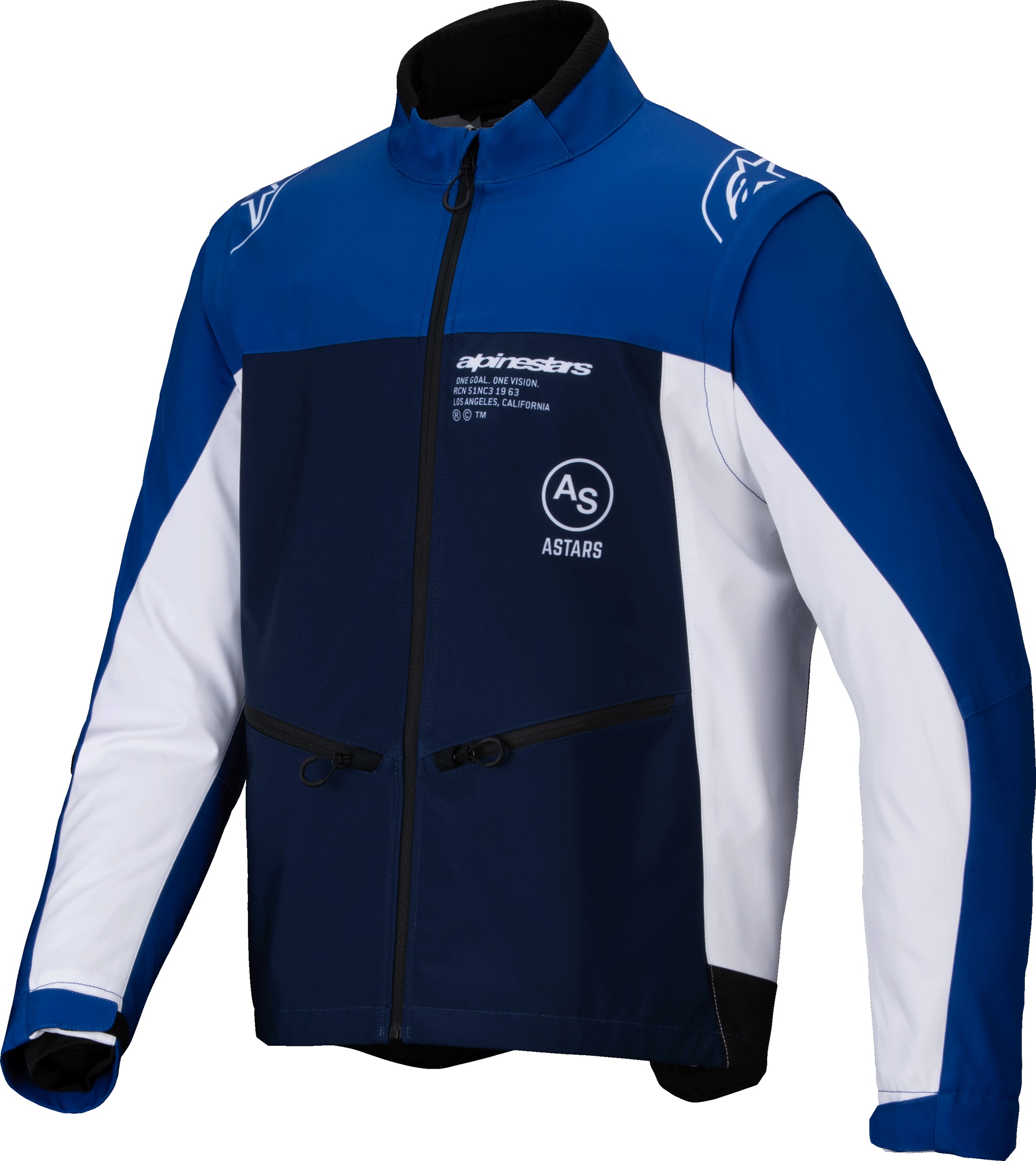 Alpinestars Lite-Dura Softshell Jacket Navy 2X-Large - Navy/Bright Blue/White softshell jacket in 2X-Large - Click Image to Close
