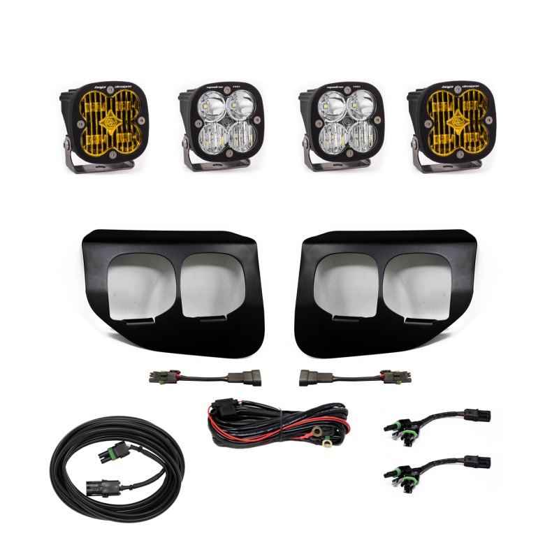 Baja Designs Amber Fog Lights Dual FPK SAE/Pro DC Fits Ford Super Duty 20-On - Click Image to Close
