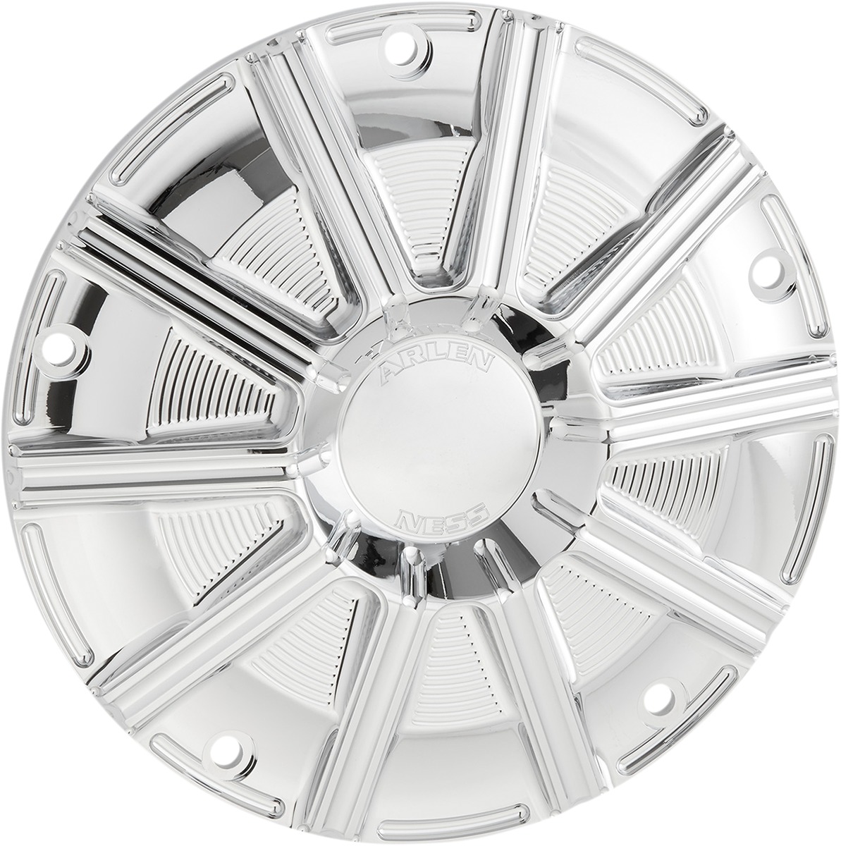 Arlen Ness 10-Gauge Derby Cover Chrome - Click Image to Close